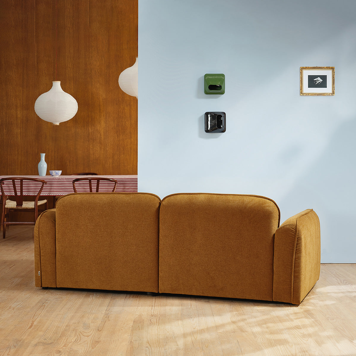 HECTOR - Gerades 3-Sitzer-Sofa in Bronze-Samt