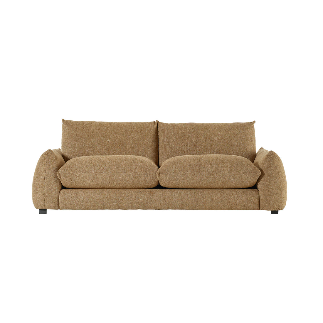 JACQUES - Gerades 3-Sitzer-Sofa aus hellbraunem meliertem Strukturstoff
