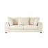 Gerades 3-Sitzer-Sofa mit Liegefunktion aus ecrufarbenem Stoff in Leinenoptik