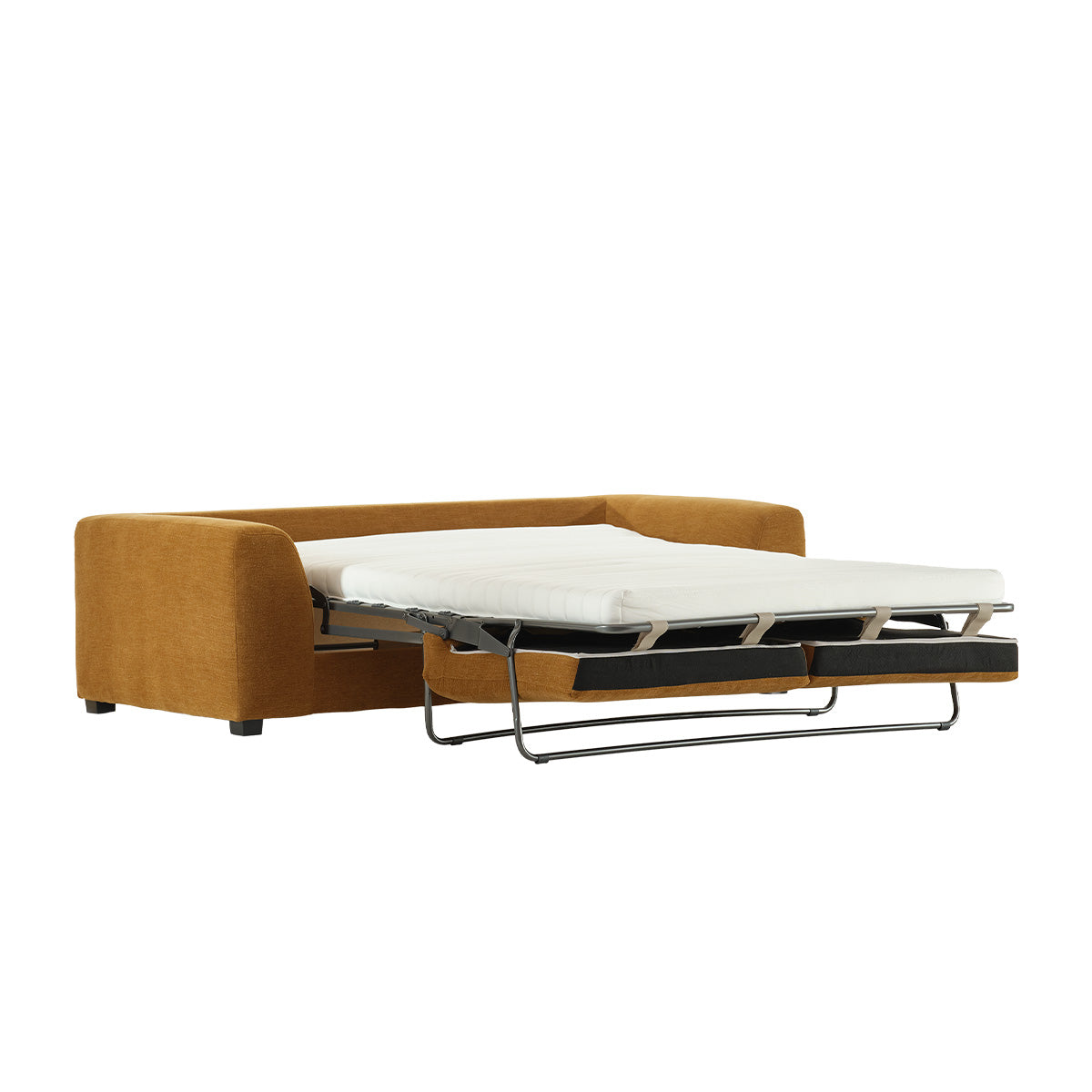 EDMOND - 3-Sitzer-Schlafsofa aus bronzefarbenem Stoff in Leinenoptik