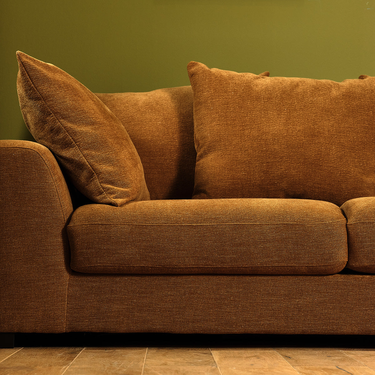 EDMOND - 3-Sitzer-Schlafsofa aus bronzefarbenem Stoff in Leinenoptik