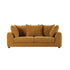 Gerades 3-Sitzer-Sofa mit Liegefunktion aus bronzefarbenem Stoff in Leinenoptik