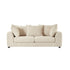 Gerades 3-Sitzer-Sofa mit Liegefunktion aus meliertem, beigem Strukturstoff