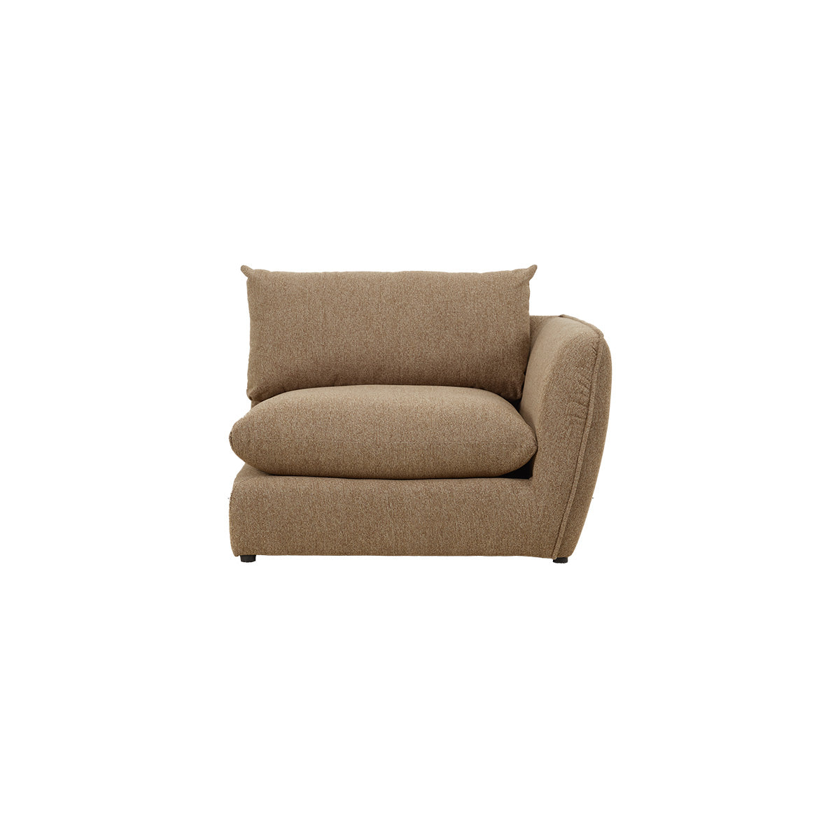 LEOPOLD - Modulares Ecksofa aus hellbraunem, strukturiertem Stoff