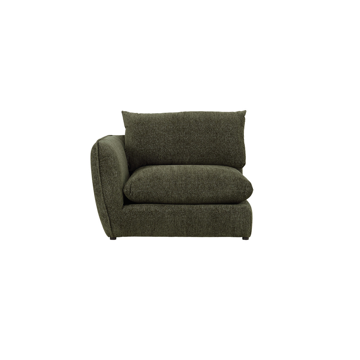 LEOPOLD - Modulares Eckelement aus grün melierter Chenille