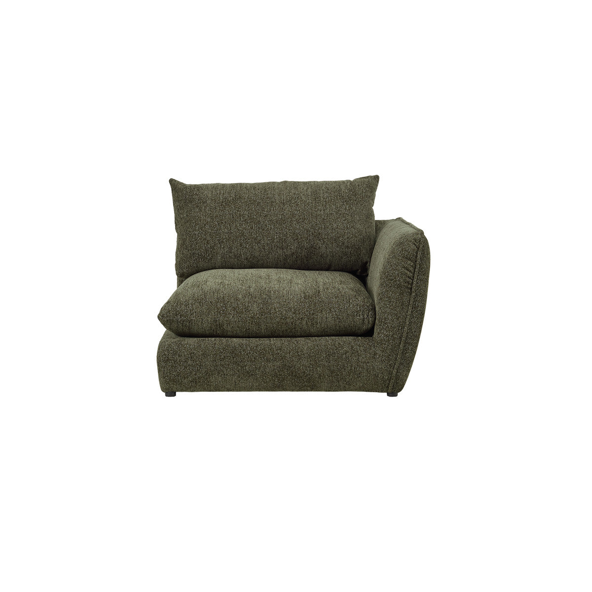 LEOPOLD - Modulares Ecksofa aus grün meliertem Chenille-Stoff