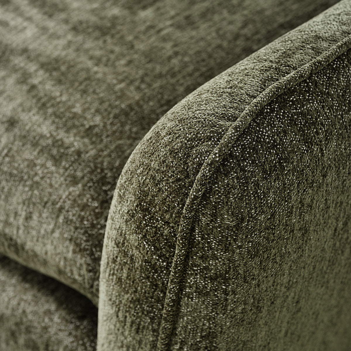 LEOPOLD - Modulares Ecksofa aus grün meliertem Chenille-Stoff