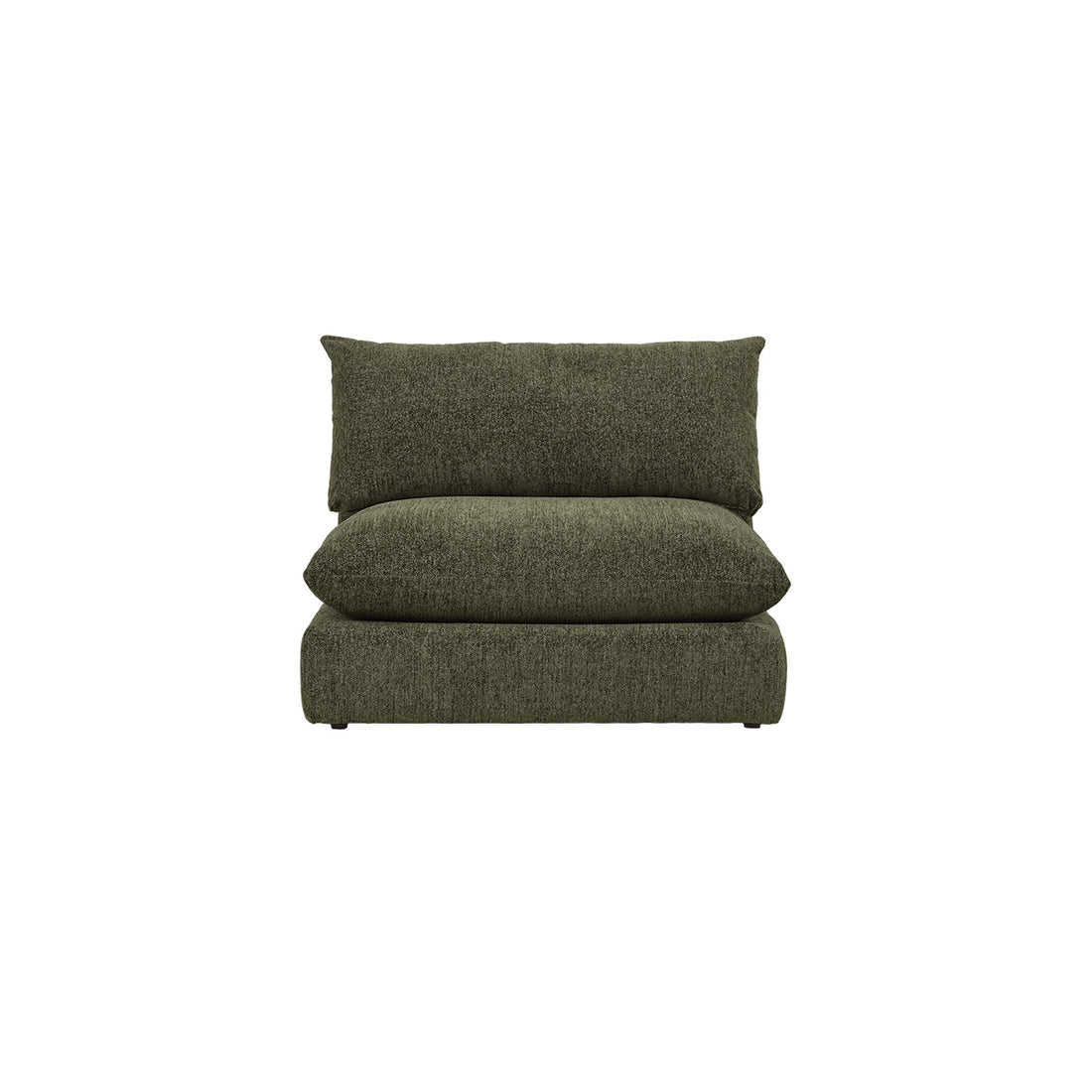 LEOPOLD - Modulares Sesselmodul aus grün meliertem Chenille-Stoff