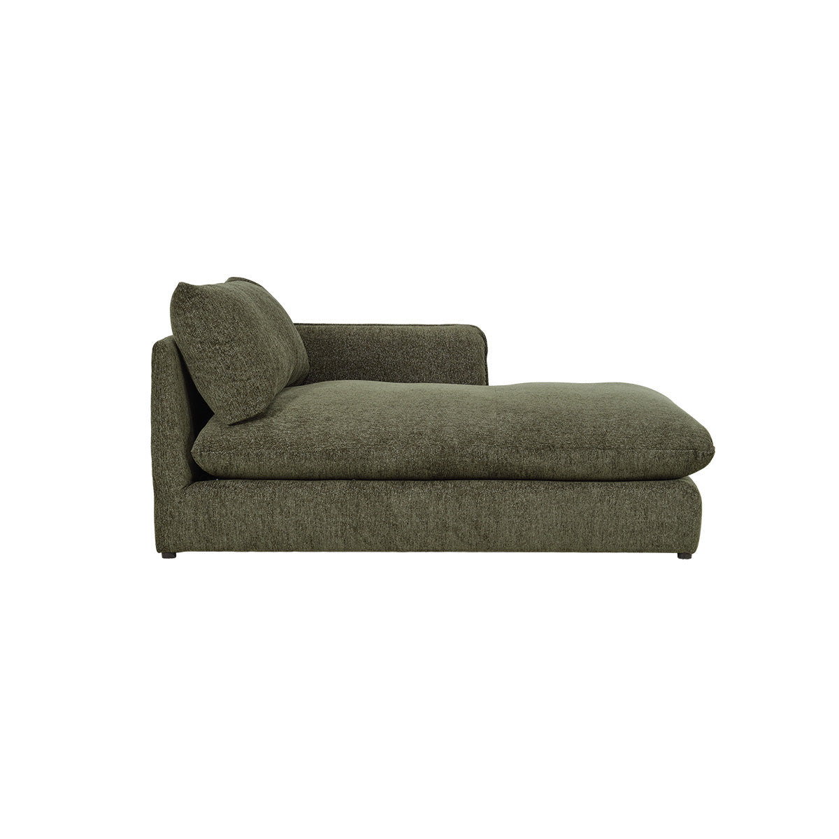 LEOPOLD - Modulares, gerades Tagesbett aus grün meliertem Chenille-Stoff