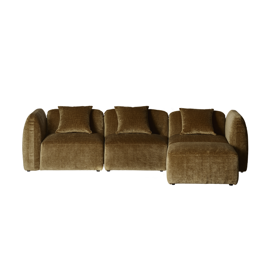 PABLO - Modulares 4-Sitzer-Sofa aus bronzefarbenem Samt 