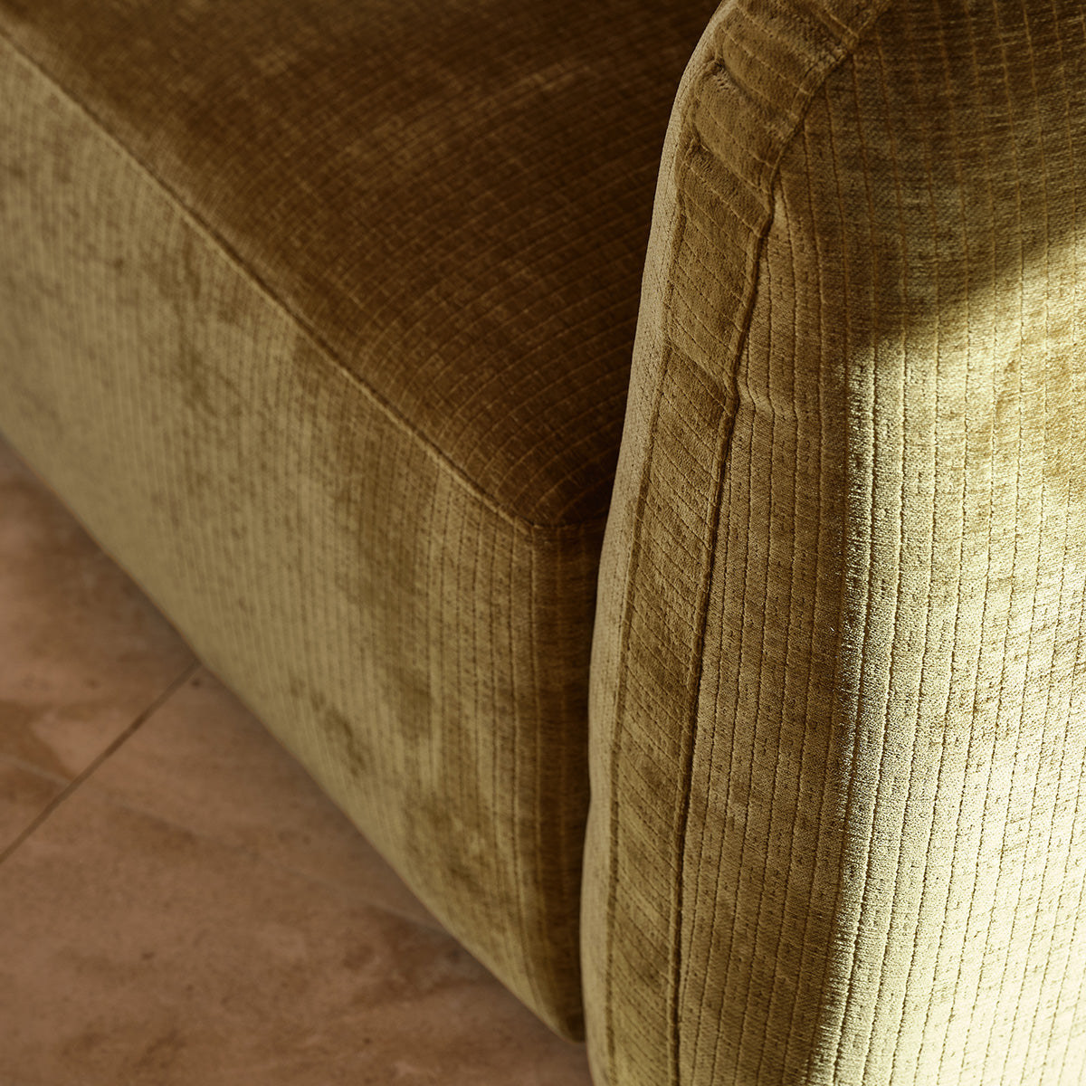 PABLO - Modulares 3-Sitzer-Sofa aus bronzefarbenem Samt