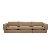 Modulares 3-Sitzer-Sofa aus hellbraunem, strukturiertem Stoff