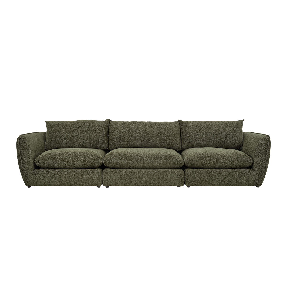 LEOPOLD - Modulares 3-Sitzer-Sofa aus grün meliertem Chenille-Stoff