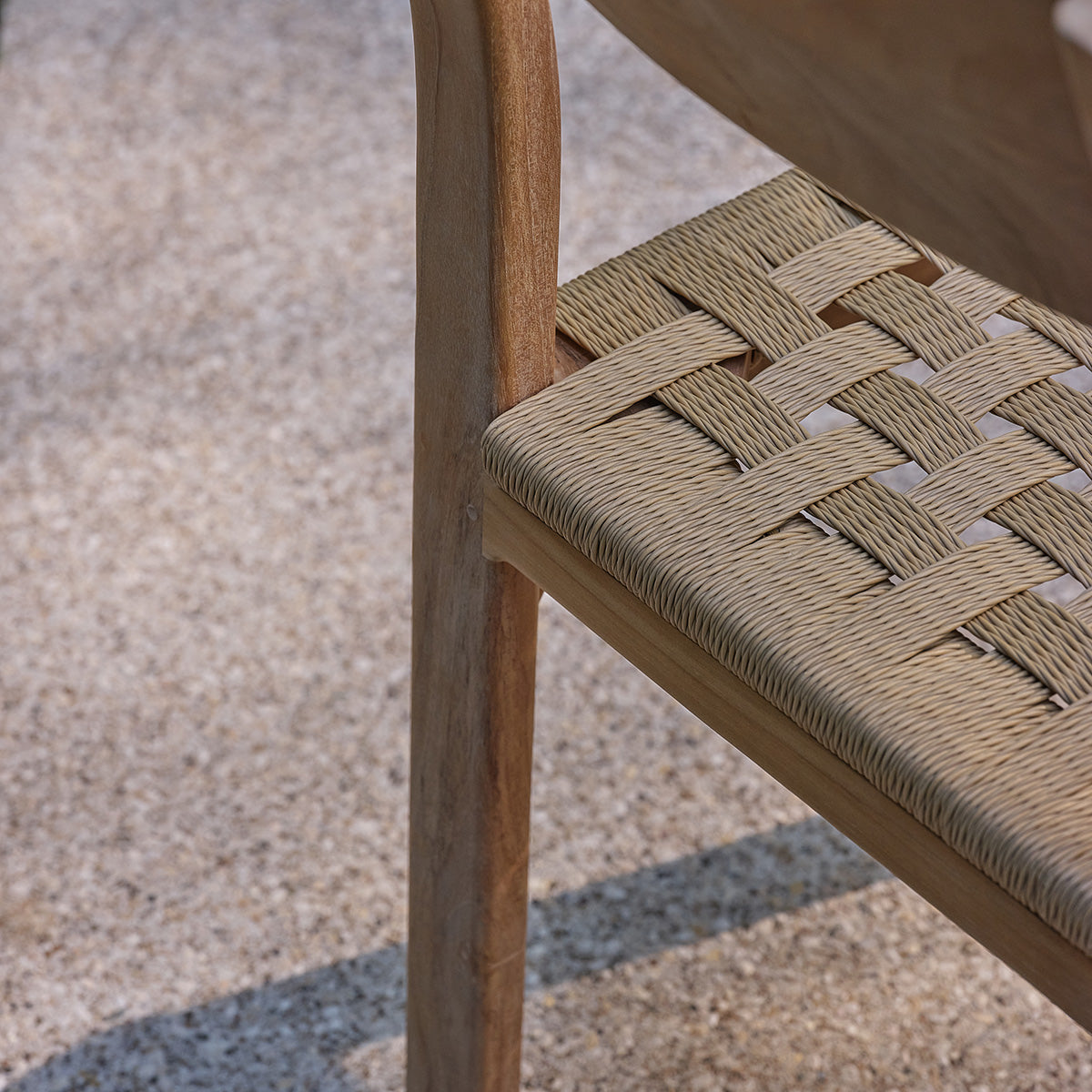 PIANA - Gartenstuhl aus massivem Teakholz und Rattan