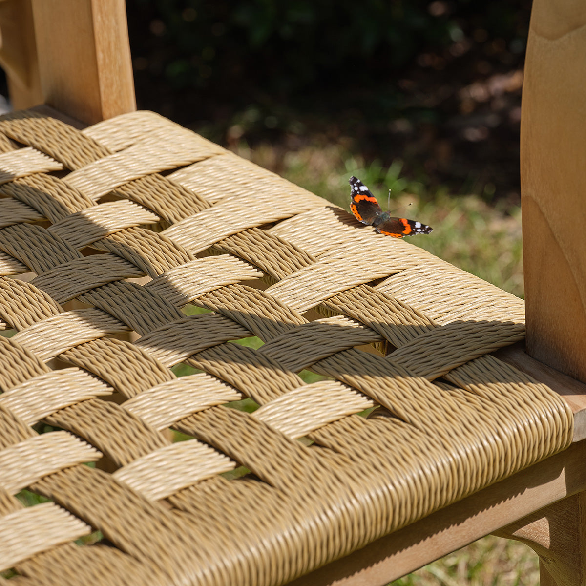 PIANA - Gartenstuhl aus massivem Teakholz und Rattan (2er-Set)