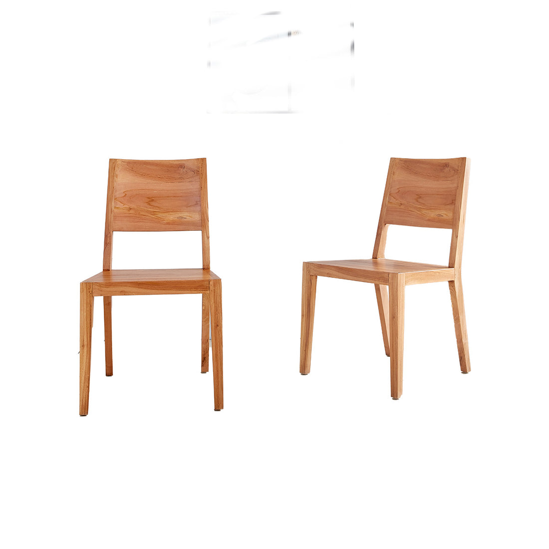 TRISTAN - Set aus 2 Stühlen aus massivem Teakholz