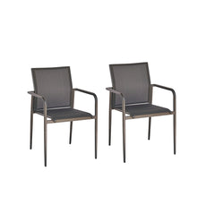 Sessel aus Aluminium und grauem Textilene (Set von 2)