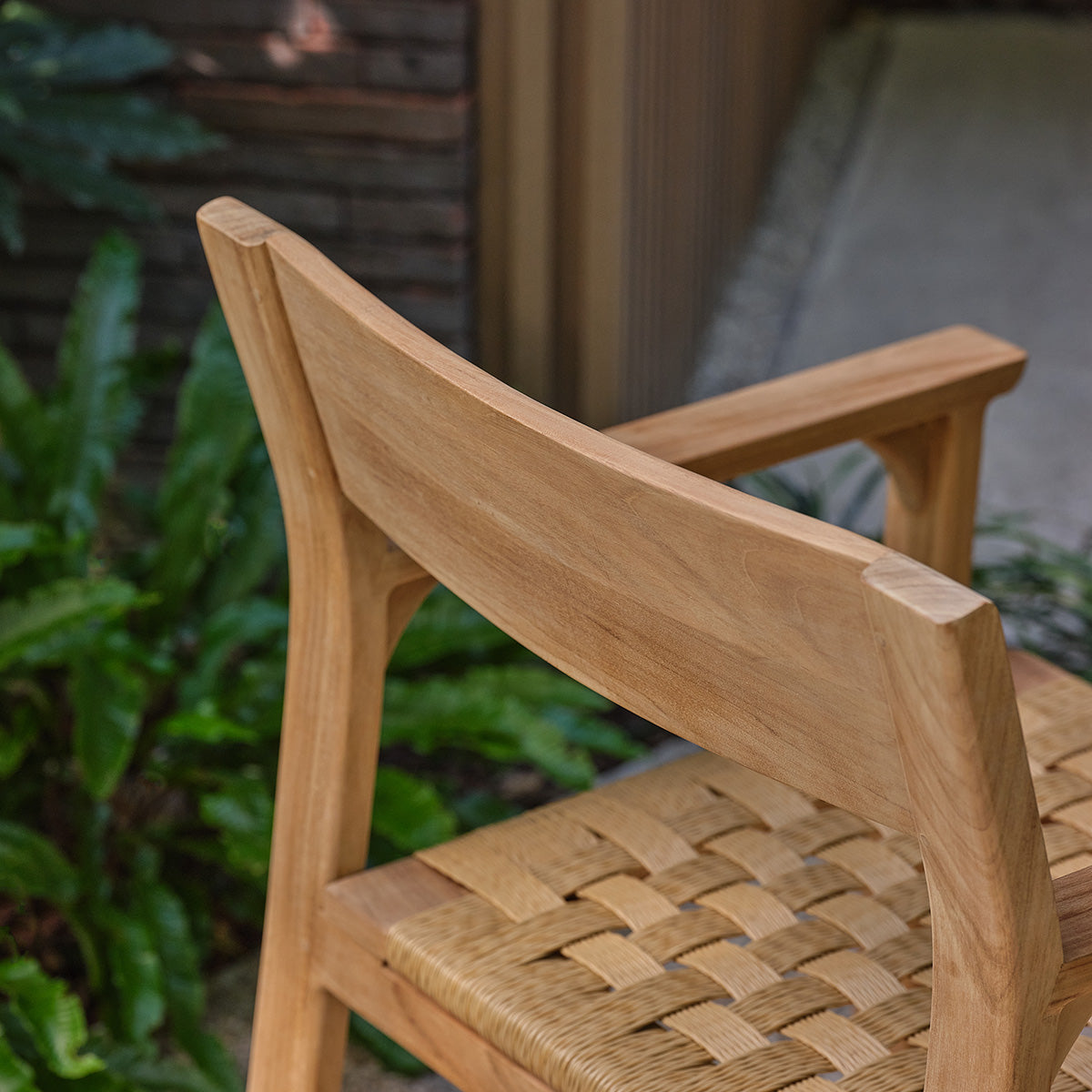 PIANA - Gartensessel aus massivem Teakholz und Rattan
