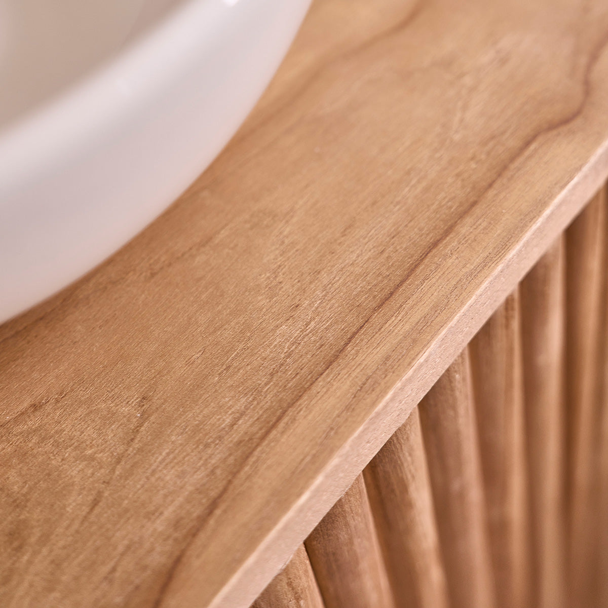 COLINE - Handwaschbecken aus massivem Teakholz 40 cm 