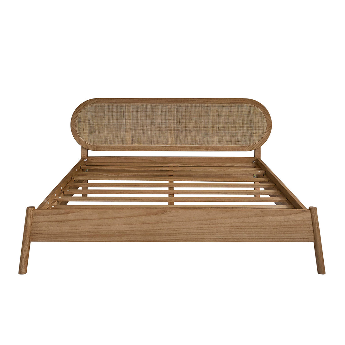 NINA - Bett aus Mindi-Holz und Rohrgeflecht, 160 cm