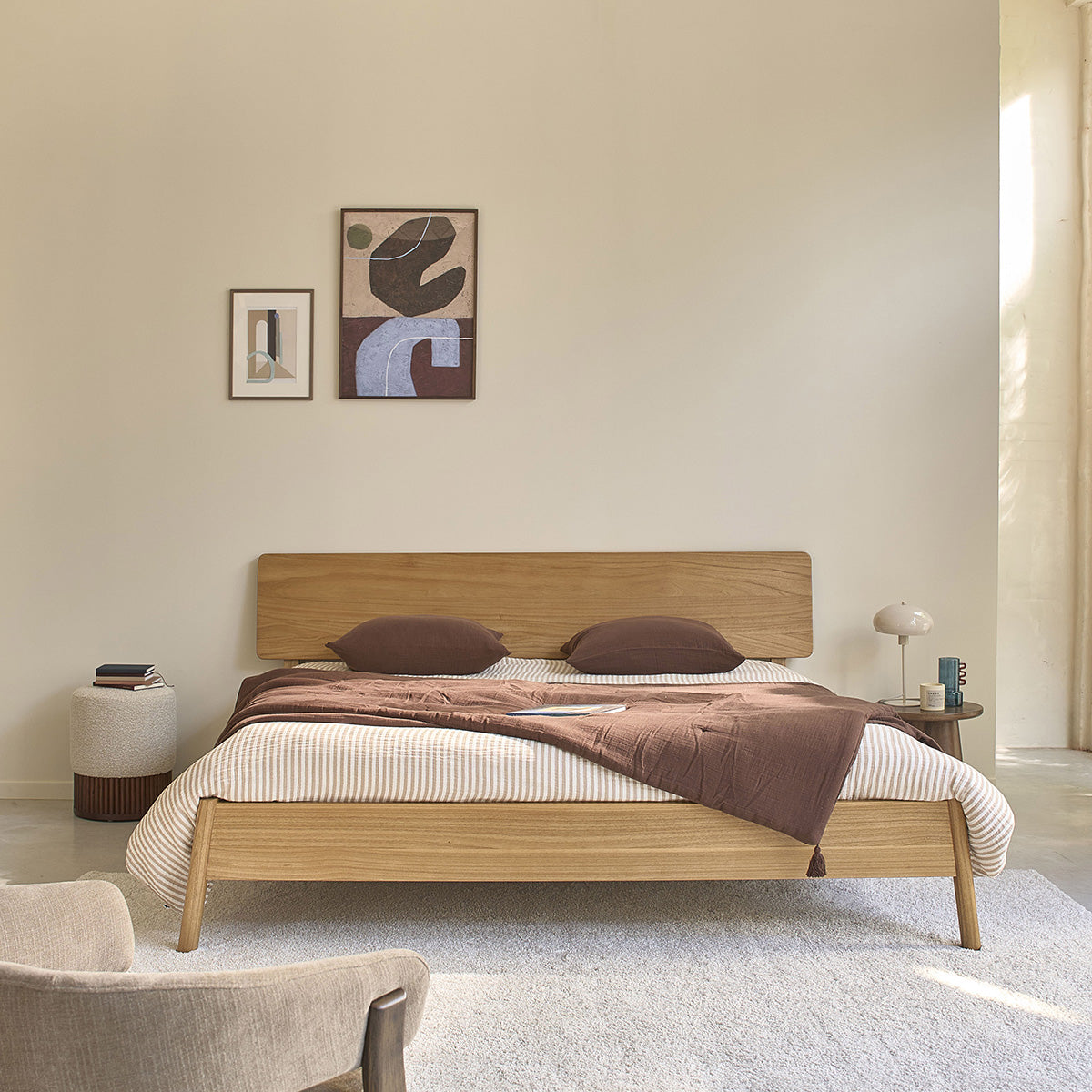 MAIA - Bett aus Mindi-Holz, 180 cm, mit Lattenrost