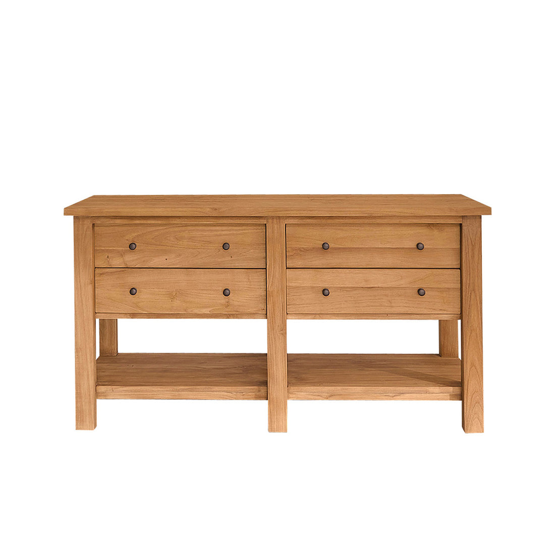 NAHELE - Waschtischunterschrank aus massivem recyceltem Teakholz 150 cm