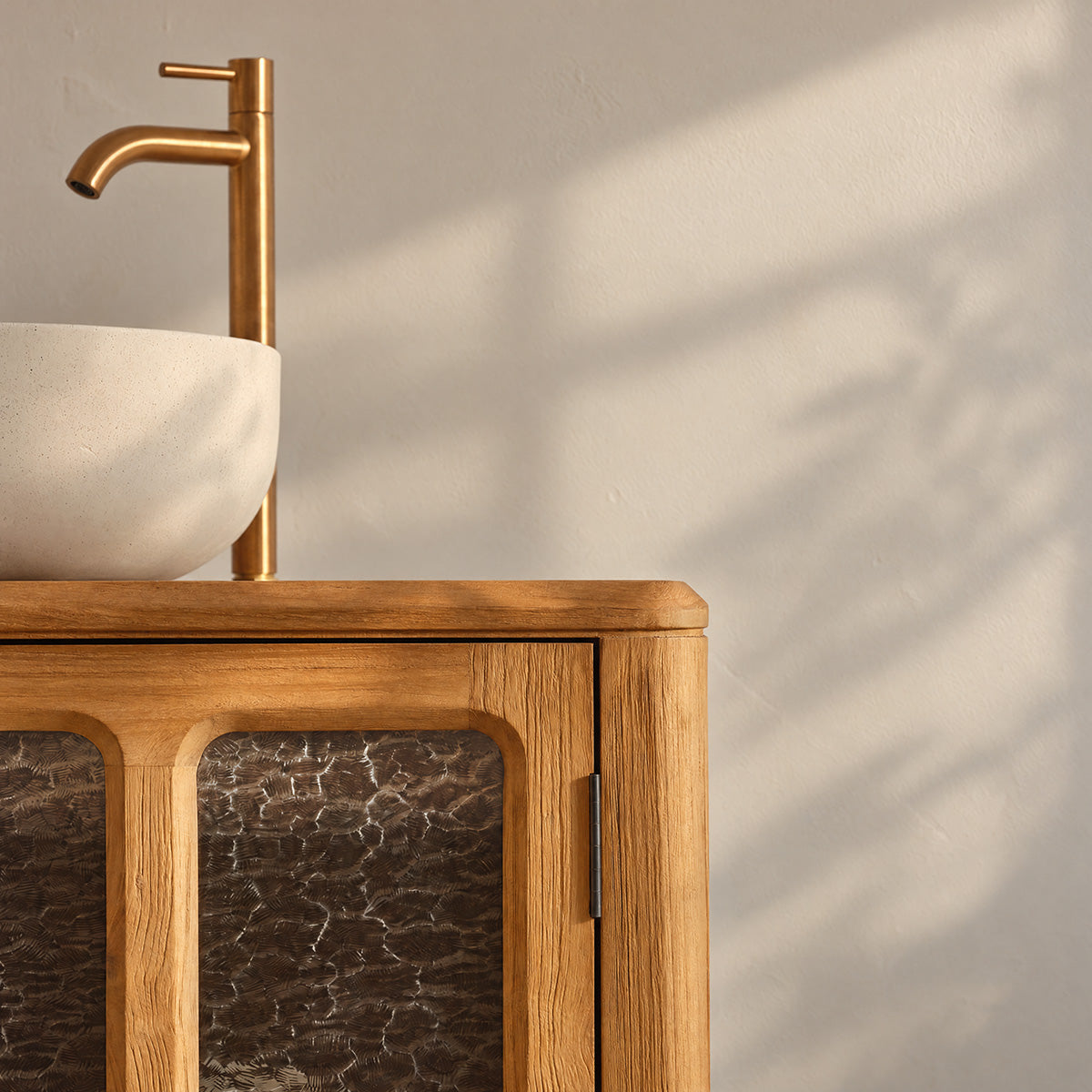 VELDE - Waschtischunterschrank aus recyceltem Teakholz, 90 cm