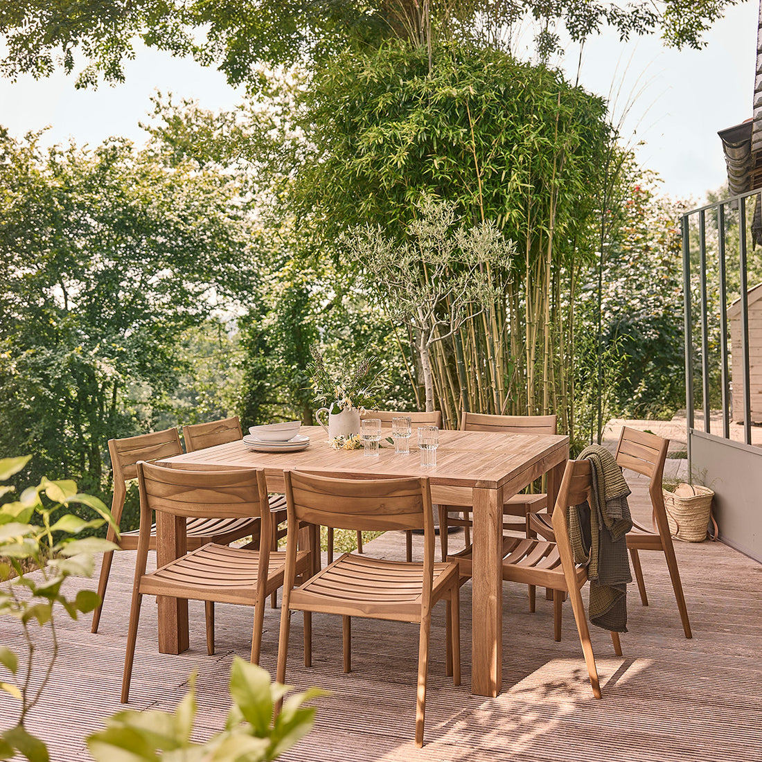 MALTE - Gartenmöbel aus massivem Teakholz 8 Pers.