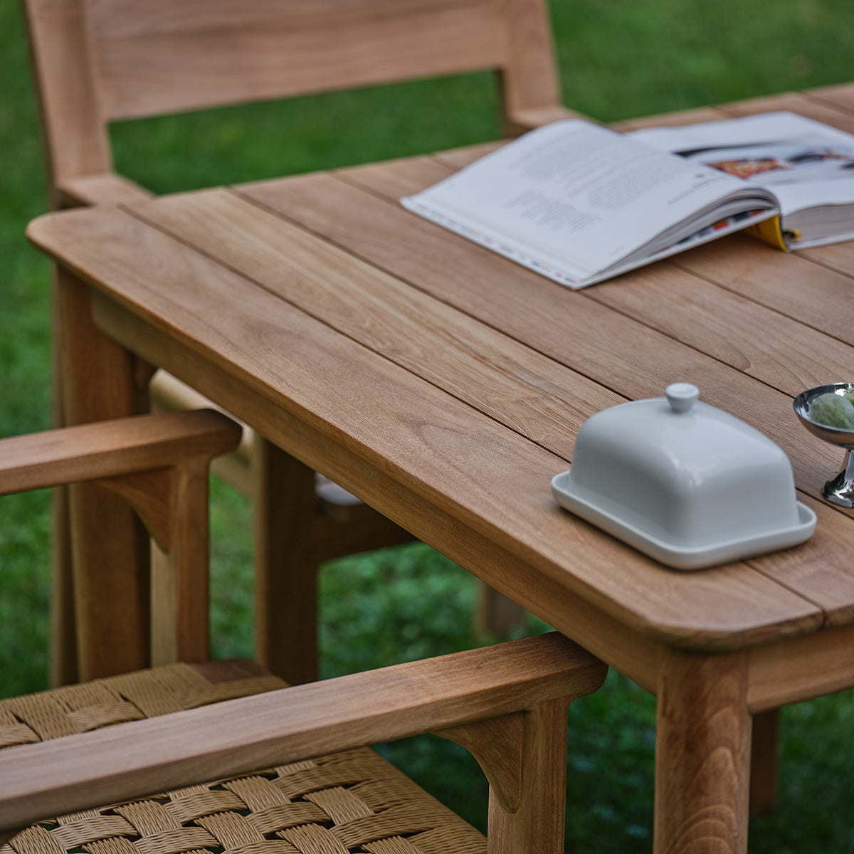 PIANA - Gartenmöbel aus massivem Teakholz und Rattan für 4 Personen