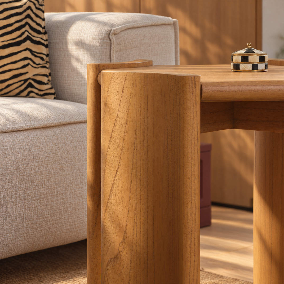 ALVAR - Beistelltisch aus naturbelassenem Mindi-Holz
