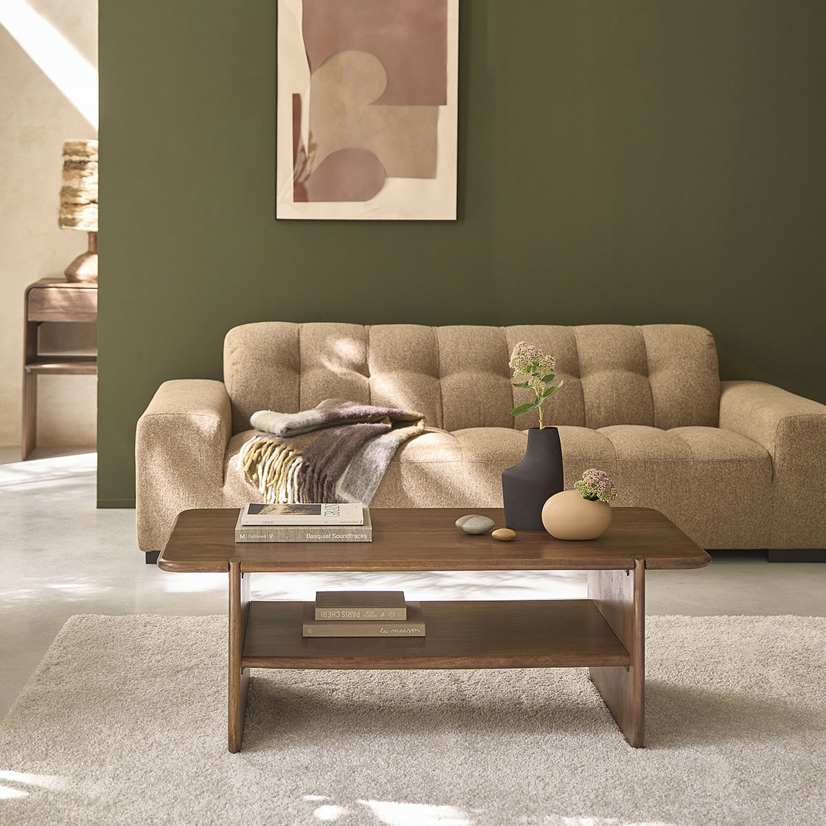 SOFIA - Couchtisch aus massivem Mangoholz, 120 cm