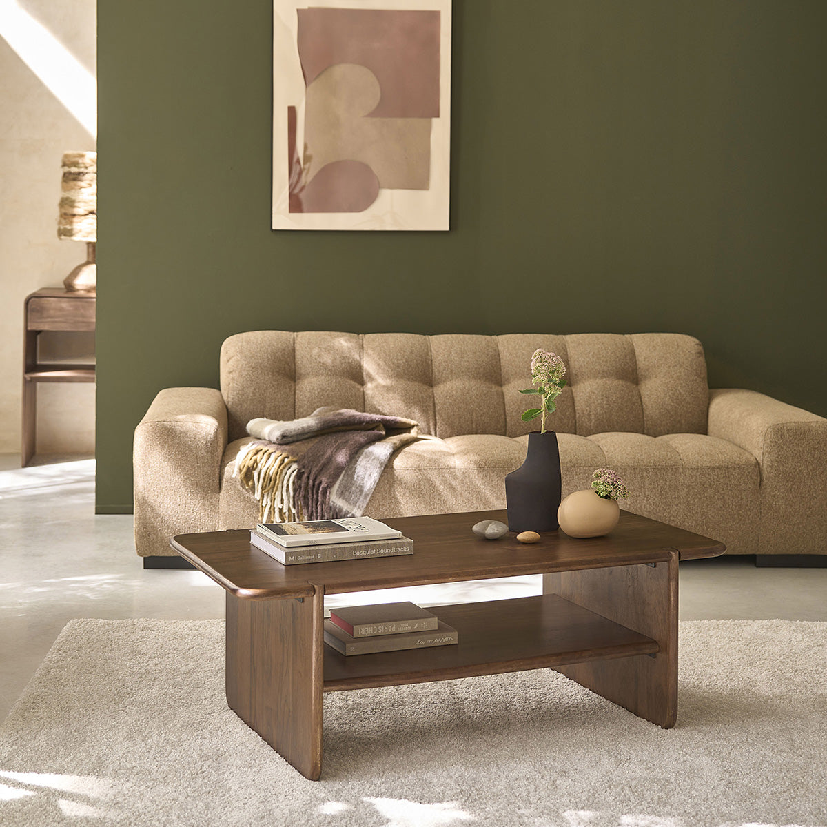 SOFIA - Couchtisch aus massivem Mangoholz, 120 cm