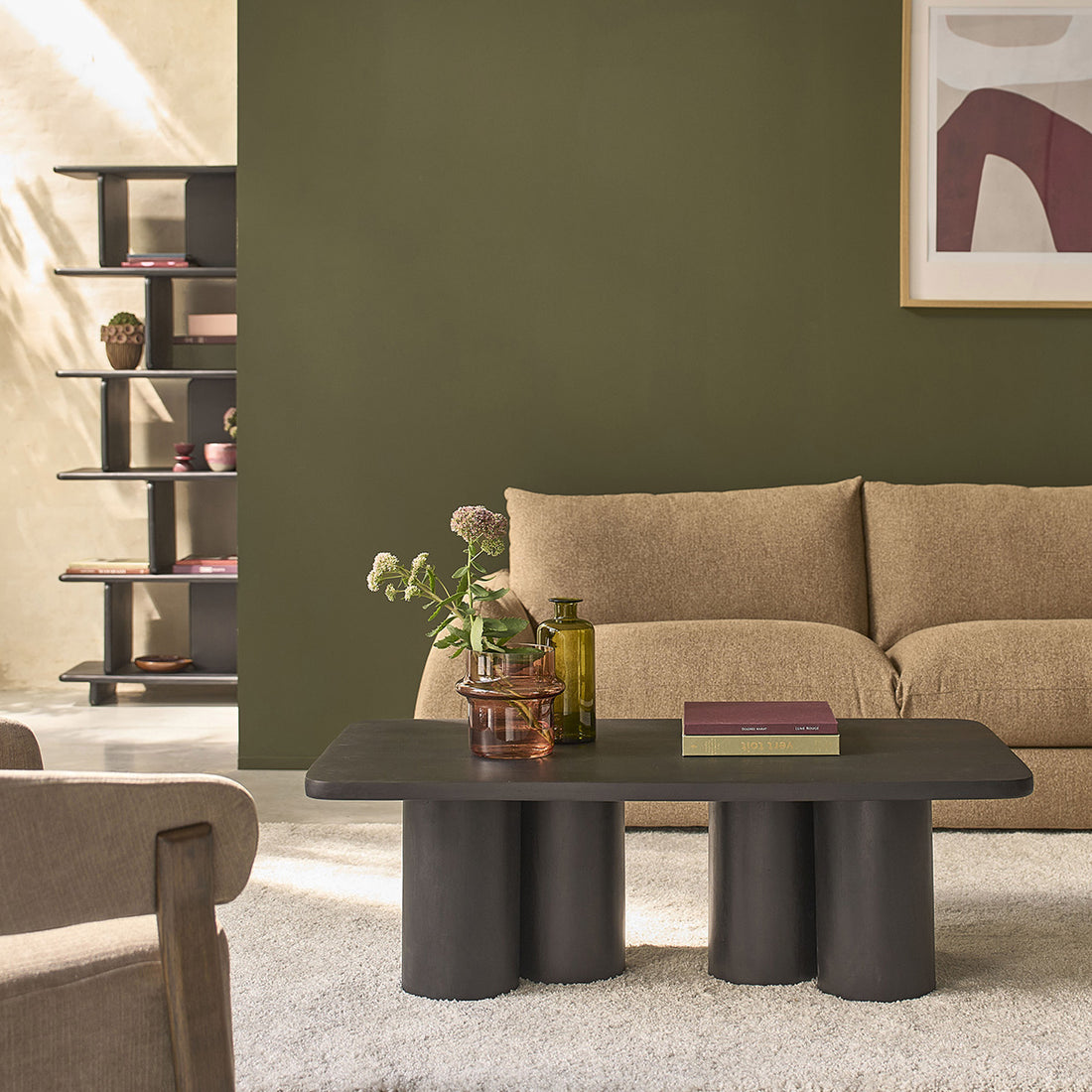 CLEO - Couchtisch aus massivem schwarzem Mangoholz, 120 cm