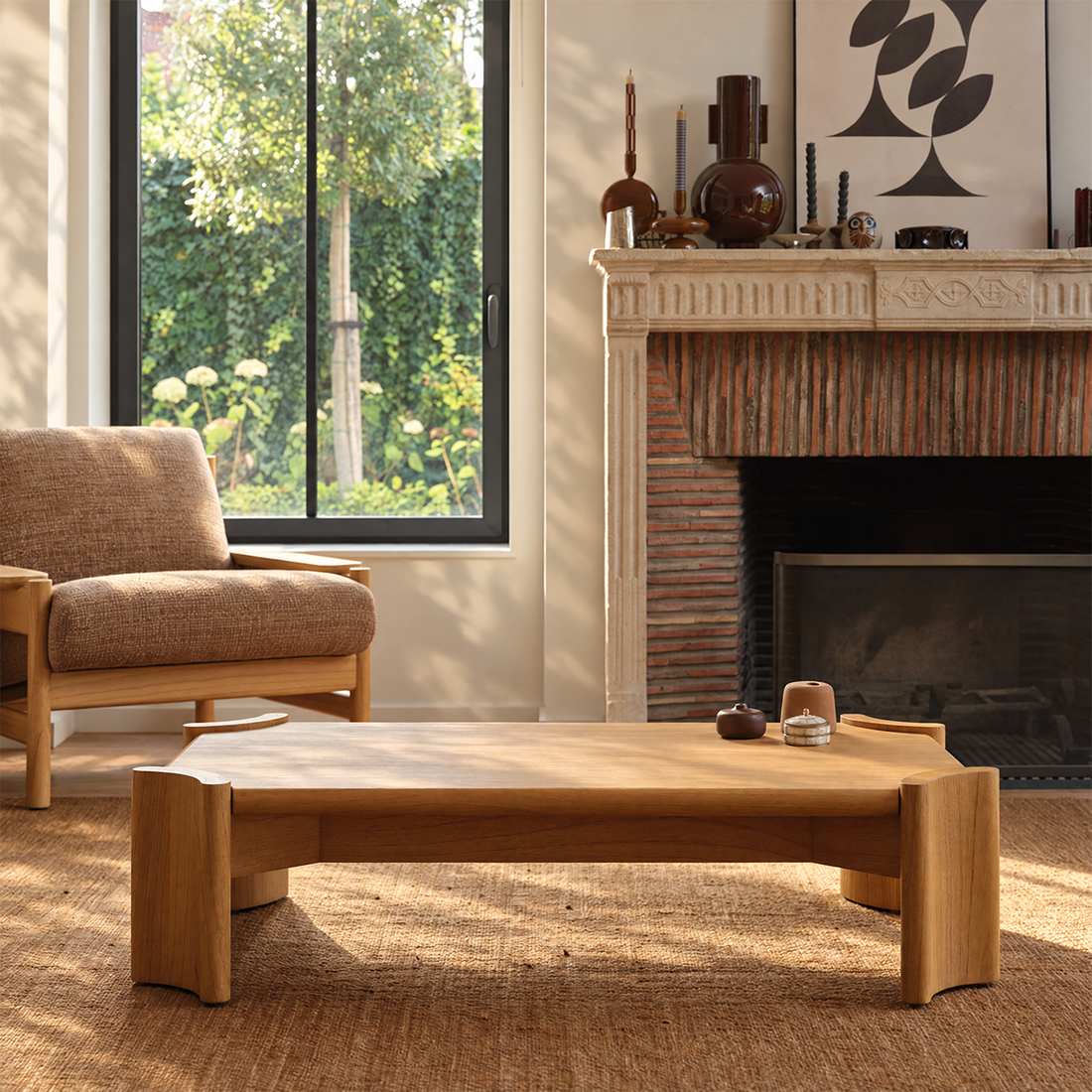 ALVAR - Couchtisch aus naturbelassenem Mindi-Holz, 120 cm