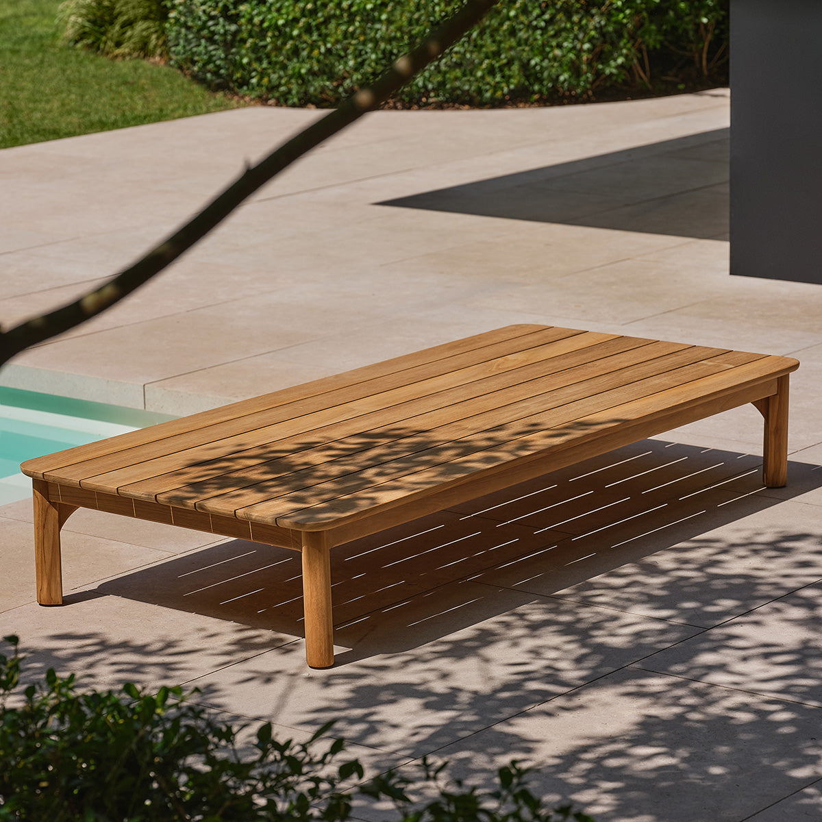 PIANA - Garten-Couchtisch aus massivem Teakholz, 170 cm