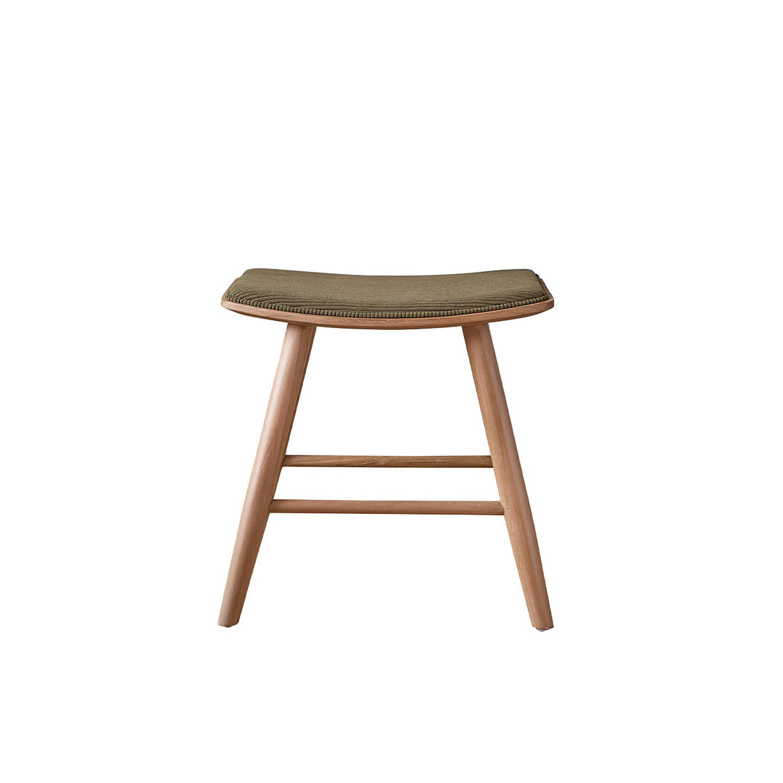 AMBRE - Barhocker aus Teakholz, Sitzfläche aus Cord 45 cm