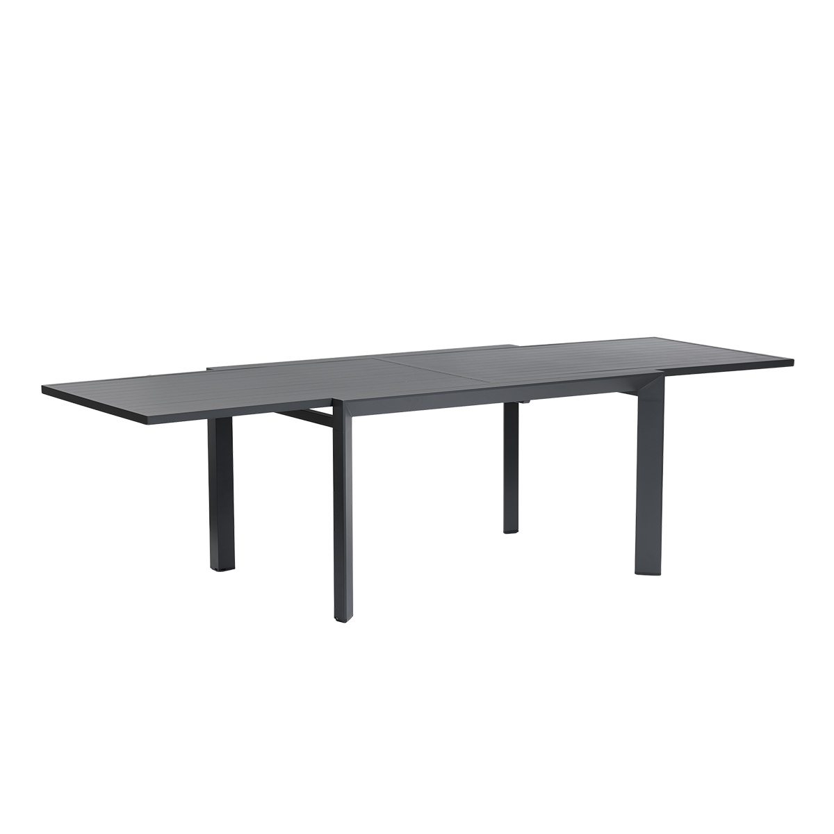 BASALT - Ausziehbarer Gartentisch aus Aluminium, grau, für 6–10 Personen