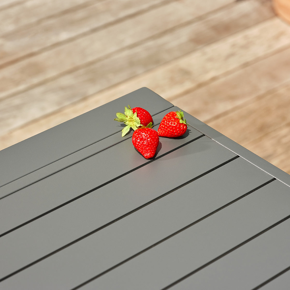 BASALT - Ausziehbarer Gartentisch aus Aluminium, grau, für 6–10 Personen
