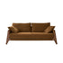 Gerades 3-Sitzer-Sofa aus Massivholz und bronzefarbenem Samtstoff