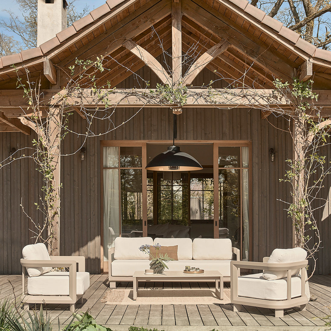 CALIZA - Gartenmöbel aus Aluminium in Taupe 5 pers.