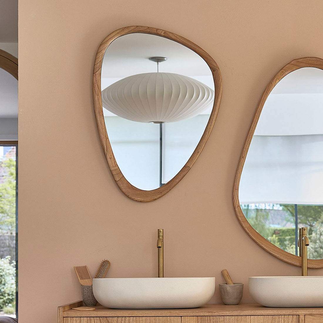 FIFTIES - Spiegel aus massivem Mindi 75x60 cm