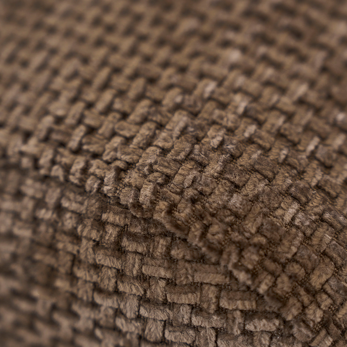 ALPHONSE - Gerades 3-Sitzer-Sofa aus gewebtem Samt in mokka