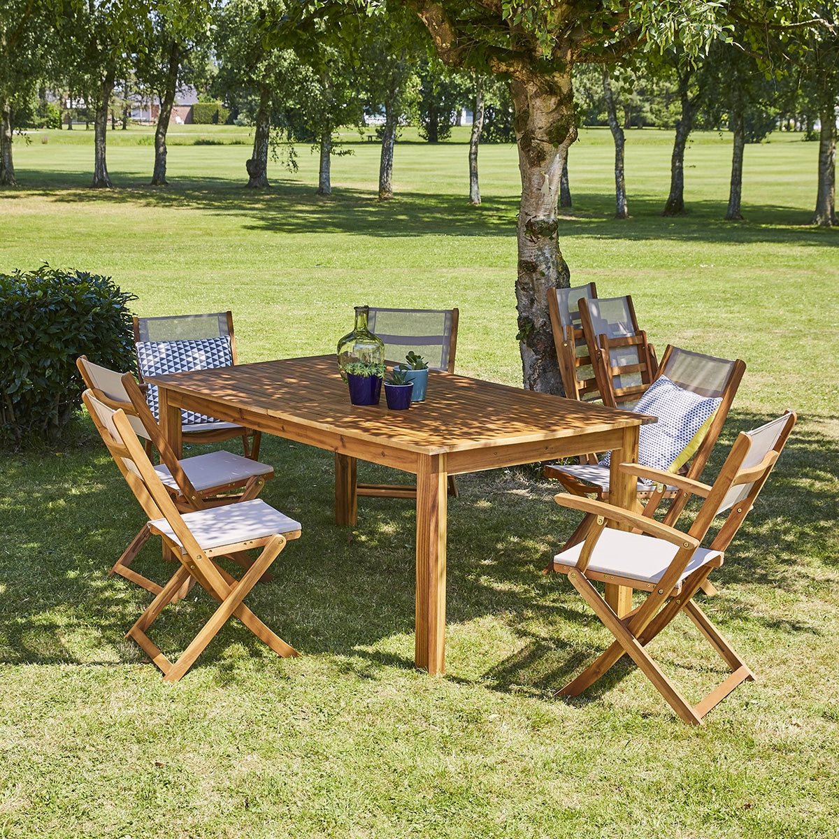 HANOÏ - Ausziehbarer Gartenlounge aus Akazie 8/10 Sitze