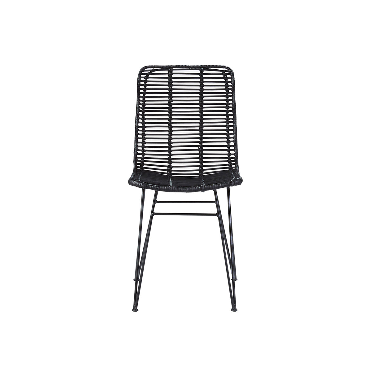 BOHEMA - Stuhl aus Rattan und Metall schwarz