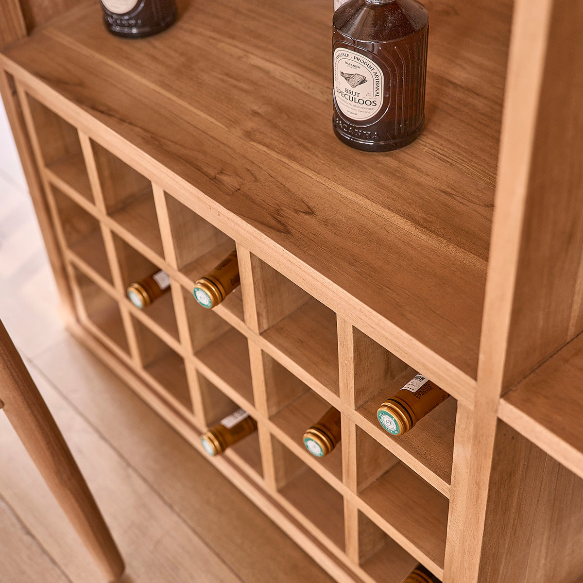 COLINE - Bar aus massivem Teakholz 140 cm