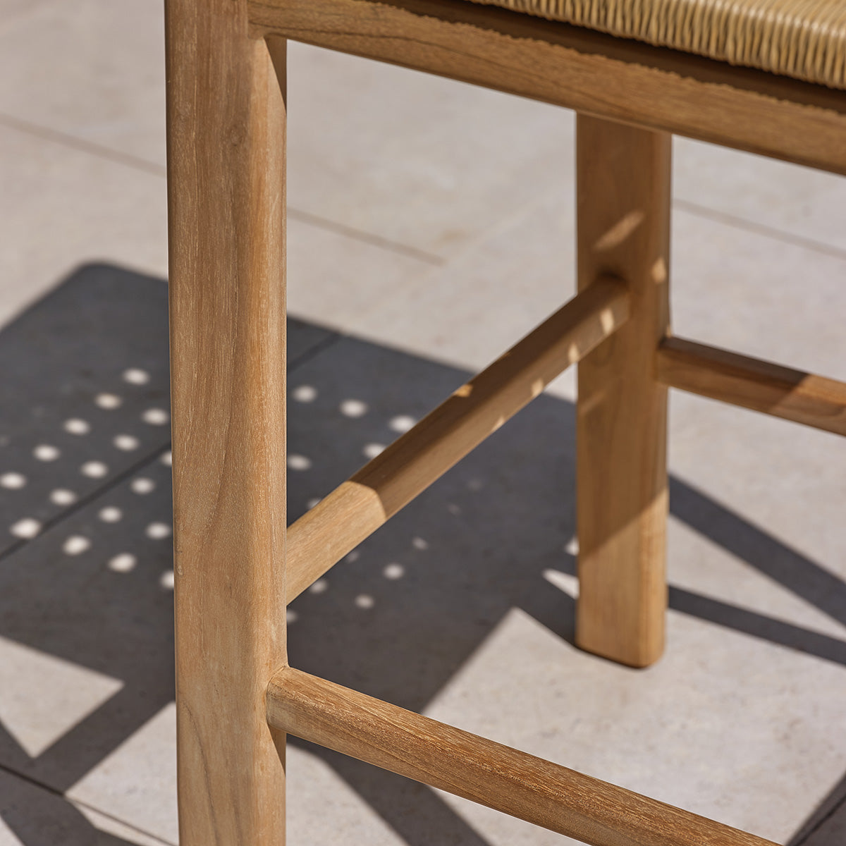 PIANA - Barstuhl für den Garten aus massivem Premium-Teakholz