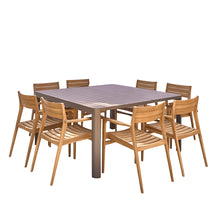 Gartenmöbel aus Aluminium und massivem Teakholz ausziehbar 6/8 pers.