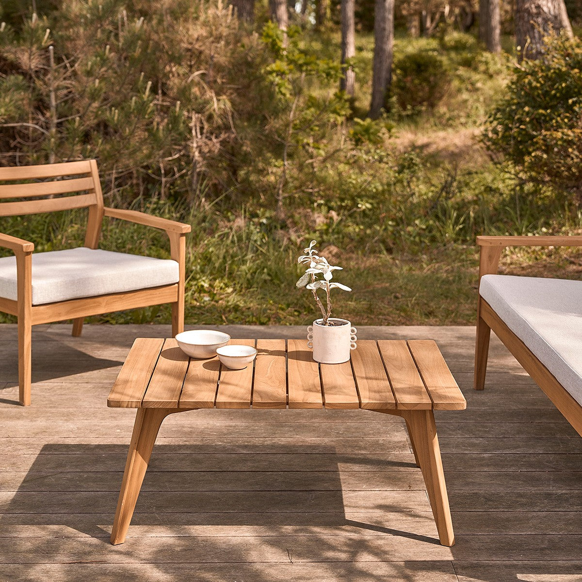 BARI - Salon bas de jardin en teck massif