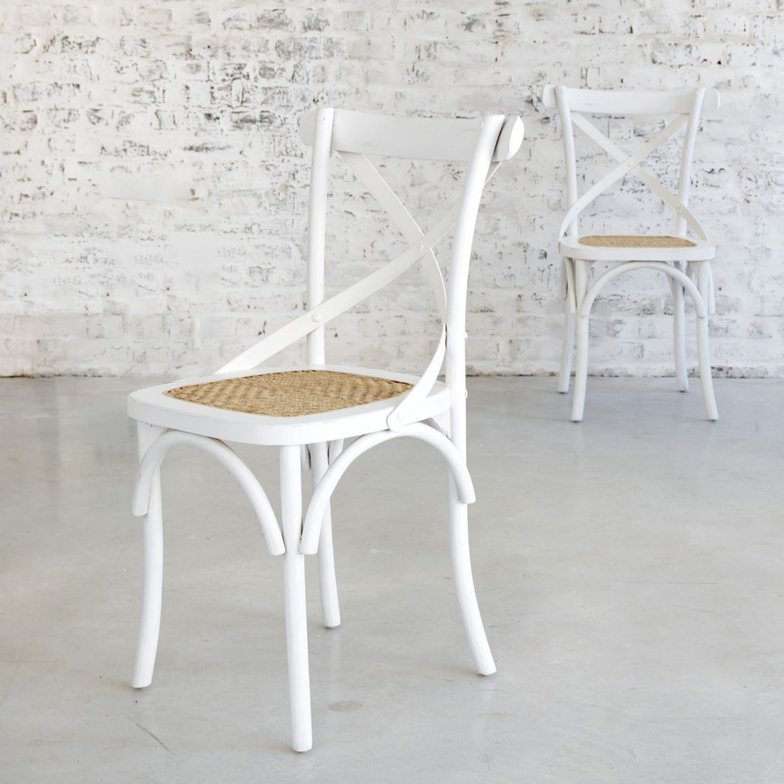 LONDRES - Set aus 2 Bistrostühlen aus massivem Mahagoni und Rattan