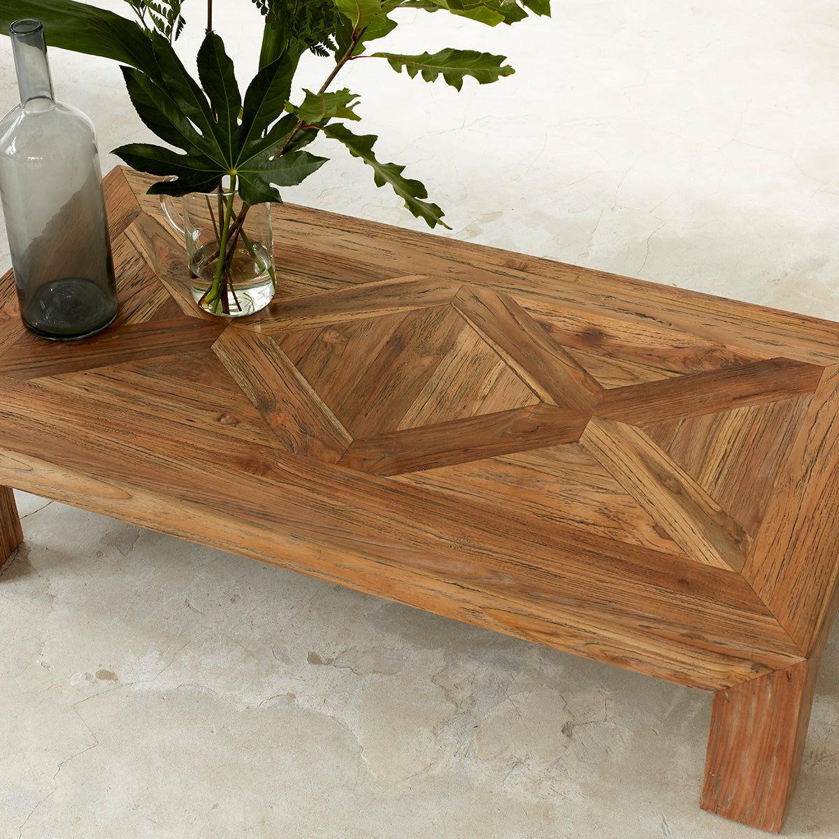 CARGO - Couchtisch aus recyceltem massivem Teakholz 120 cm